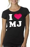 I Heart MJ White and Pink Printed Slim Fit Longer Length T-Shirt