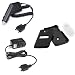 Solid Black Rubberized Snap On Crystal Case with Clip + Rapid Car Charger + Home Travel Charger for T-Mobile Sony Ericsson TM506 Cell Phone