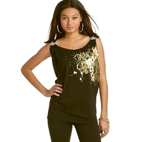 Baby Phat Top, Sleeveless Crown Scoopneck