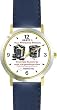 Habit 3 - Big Rocks Go First (Spanish Text) - DELUXE TWO-TONE WATCH from THE 7 HABITS - WATCH COLLECTION BY WATCHBUDDY&reg; - Arabic Numbers - Blue Leather Strap-Size-Large ( Men's Size or Jumbo Women's Size )