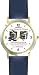 Habit 3 - Big Rocks Go First (Spanish Text) - DELUXE TWO-TONE WATCH from THE 7 HABITS - WATCH COLLECTION BY WATCHBUDDY&reg; - Arabic Numbers - Blue Leather Strap-Size-Large ( Men's Size or Jumbo Women's Size )