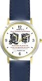 Habit 3 - Big Rocks Go First (Spanish Text) - DELUXE TWO-TONE WATCH from THE 7 HABITS - WATCH COLLECTION BY WATCHBUDDY&reg; - Arabic Numbers - Blue Leather Strap-Size-Large ( Men's Size or Jumbo Women's Size )
