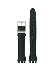 Swatch Style Watch Band Calfskin Black Leather 20 millimeters