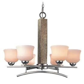 Minka Lavery Lights 1176-56 6LT Chandelier - Nickel Dakota Contemporary chandeliers by Minka Lavery