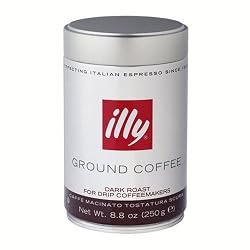 illy Caffe Scuro Drip Grind (Dark Roast, Brown Band), 8.8-Ounce Tins (Pack of 2)