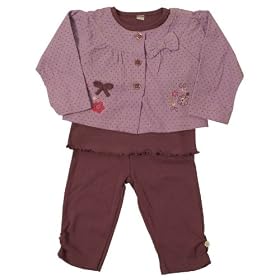 Dizzy Daisy Girls Lilac Spot Top/ Jacket/ Leggings (Lilac/Plum, 12 - 18 Months)