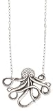 Antique Silver Metal Octopus Necklace