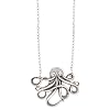 Antique Silver Metal Octopus Necklace