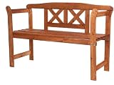 Impag Garden Bench - Made Of Spruce Wood, weatherproof glazed Cherry, Size: 125 x 75 x 40 cm