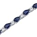 Perfect Allure: Pear Shape Blue Sapphire & White CZ Bracelet in Sterling Silver Rhodium Finish