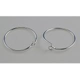 (10) Sterling Silver Earring Wire Beading Hoop 20mm