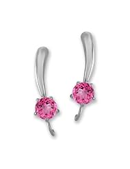 The Ear Pin Solitaire Teardrop Tipped in Sterling Silver Earrings