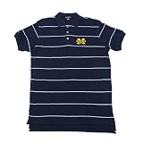 Antigua Michigan Classic Pique Stripe Polo shirt (X-Large, Navy/White)