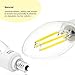 3-PACK 110V 4W E12 Clear LED Filament Bulbs - 2700K Warm White 40W Equivalent LED Filament Light Bulb - E12 Candelabra Base - 400LM 360 Degree Beam Angle