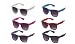 Fashion Style
6 Pack 80's Classic Blue Brothers Wayfarer Styles Vintage Retro Solid Neon Color Sunglasses
