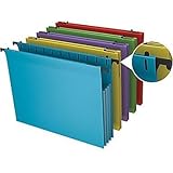 Staples Poly Expanding Hanging File Jackets, Letter, Assorted, 5/Pack