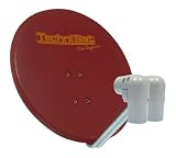 Technisat GIGATENNE SATMAN 850 f&uuml;r EUTELASTRASAT, Mehrteilnehmerempfang (2x UNYSAT Twin-LNB + 2x DiSEqC-Switch 2/1) rot