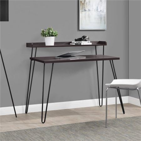 Altra Furniture Haven Writing Desk in Espresso/Gunmetal Gray