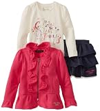 Calvin Klein Girls 2-6X Jacket with Long Sleeve Tee and Denim Skort