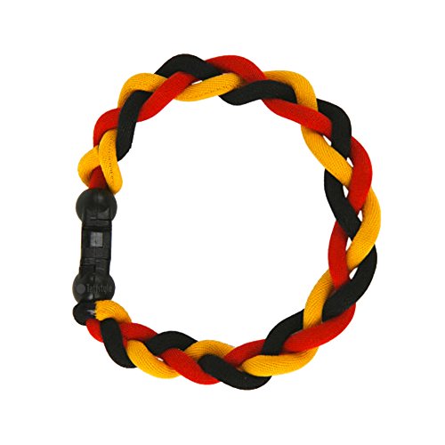 Taffstyle® Fanartikel Elastisches Sport Energie Armband geflochten Sportarmband mit Fussball Weltmeisterschaft 2014 WM & EM Deutschland – Schwarz Rot Gold