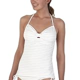 Xhilaration Stripe Bandeaukini - White
