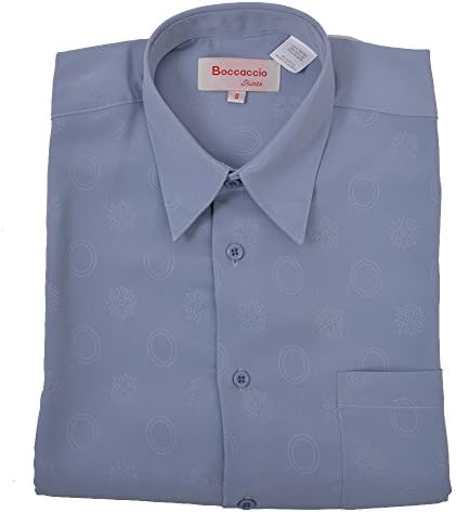 Boccaccio Men's Microlon Peach Skin Shirt with Geometric Blind Embossing