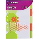 Avery Mini Studio Collection Write-On Tab Dividers with Retro Circles Design on Divider, 5.5 x 8.5-Inches , 5 Tabs (16184)