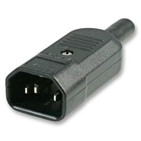 IEC 3 Pin Male C14 Rewireable Plug 250 Volts 10 Amps 250 Volts