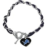 NFL Touch by Alyssa Milano Detroit Lions Ladies Navy Blue Sueded Chain Charm Bracelet
