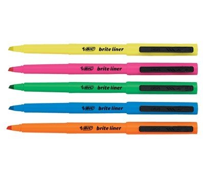 BIC(R) Brite Liner(R) Highlighters, Assorted Colors, Pack Of 6