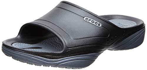 crocs Unisex MODI 2.0 Slide Flip-Flop, Black/Charcoal, 4 M US