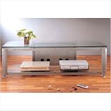 Audio Visual Stand with 2 Tempered Glass Shelves - holds up to 60