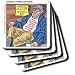 Stock Broker Blues Begging for Money - Set Of 4 Ceramic Tile Coasters