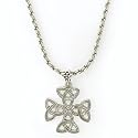 Celtic Trinity Large Carolingian Cross Necklace