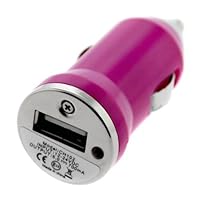 GTMax Hot Pink USB Mini Car Charger Vehicle Power Adapter for T-Mobile Samsung Sidekick 4G SGH-T839