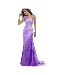 Chiffon Mermaid One Shoulder Beaded Evening Dress/Prom Dress 