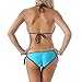 Bloom's Outlet Womens Lace Halter Top & Scrunch Bottom Bikini Swimwear BN83