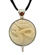 Sterling Silver Tagua Nut Large Om Pendant