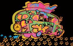 Love Bus Blacklight Responsive Poster