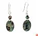 Earrings - E327 - Genuine Abalone Shell and Fire-Polished Glass Beads ~ Oval