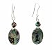 Earrings - E327 - Genuine Abalone Shell and Fire-Polished Glass Beads ~ Oval
