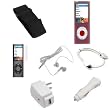 USB Data Cable + USB Car Charger + USB Home Charger + Smoke Rubber Silicone Skin Case + Elastic Armband + Clear Reusable LCD Screen Protector