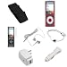 USB Data Cable + USB Car Charger + USB Home Charger + Smoke Rubber Silicone Skin Case + Elastic Armband + Clear Reusable LCD Screen Protector
