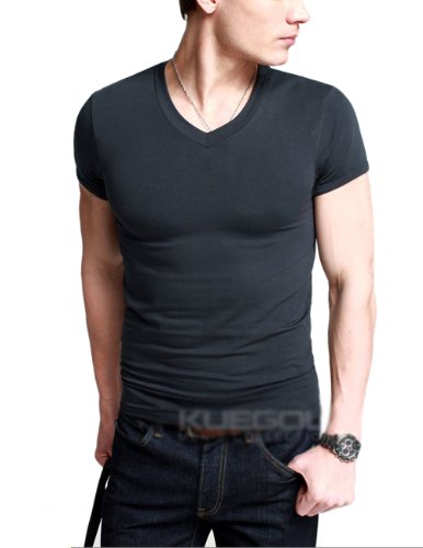 Match K|G Mens Basic T-shirts Series V-neck/Short Sleeve/Stretch fit #ST602