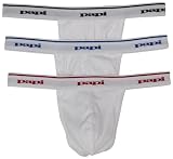 Papi Men's 3-Pack Cotton Thong In White