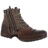 Replay Clutch Leather & Canvas Lace & Zip Ankle Boots