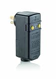 Leviton 16593 Compact Right Angle Plug-In GFCI with Open Neutral Protection, Black