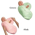 Kiddopotamus Cotton Knit SwaddleMe Adjustable Infant Wrap Pack Combo Pink Green Small