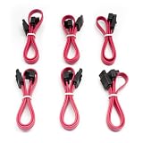 Aleratec Left Angle to Straight SATA 2.0 Data Cable with Clip, 12 Inches 6-Pack