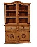 Small Two Piece China Cabinet With Stars (Brown) (76.00"H x 47.00"W x 19.50 ....